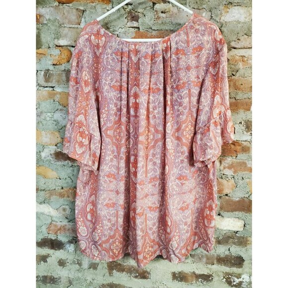 Como Blu Pink Shirt Womens Plus Size 3x Top Light B - Picture 3 of 3